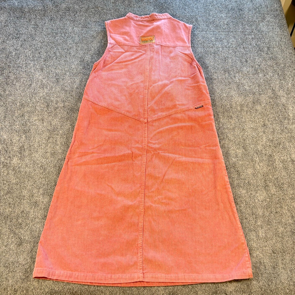 W H & YOU Pink Corduroy Jumper Dress Pinafore Size Medium Retro Unique Y2K - Picture 2 of 10